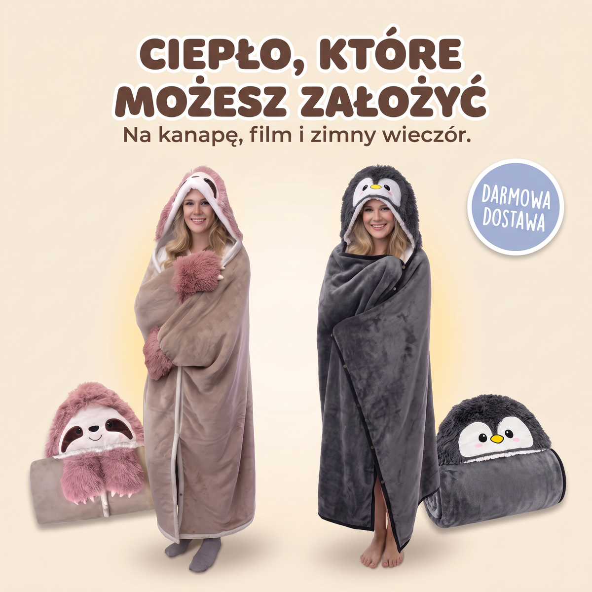Otulsi - Koce z rękawami i kapturem